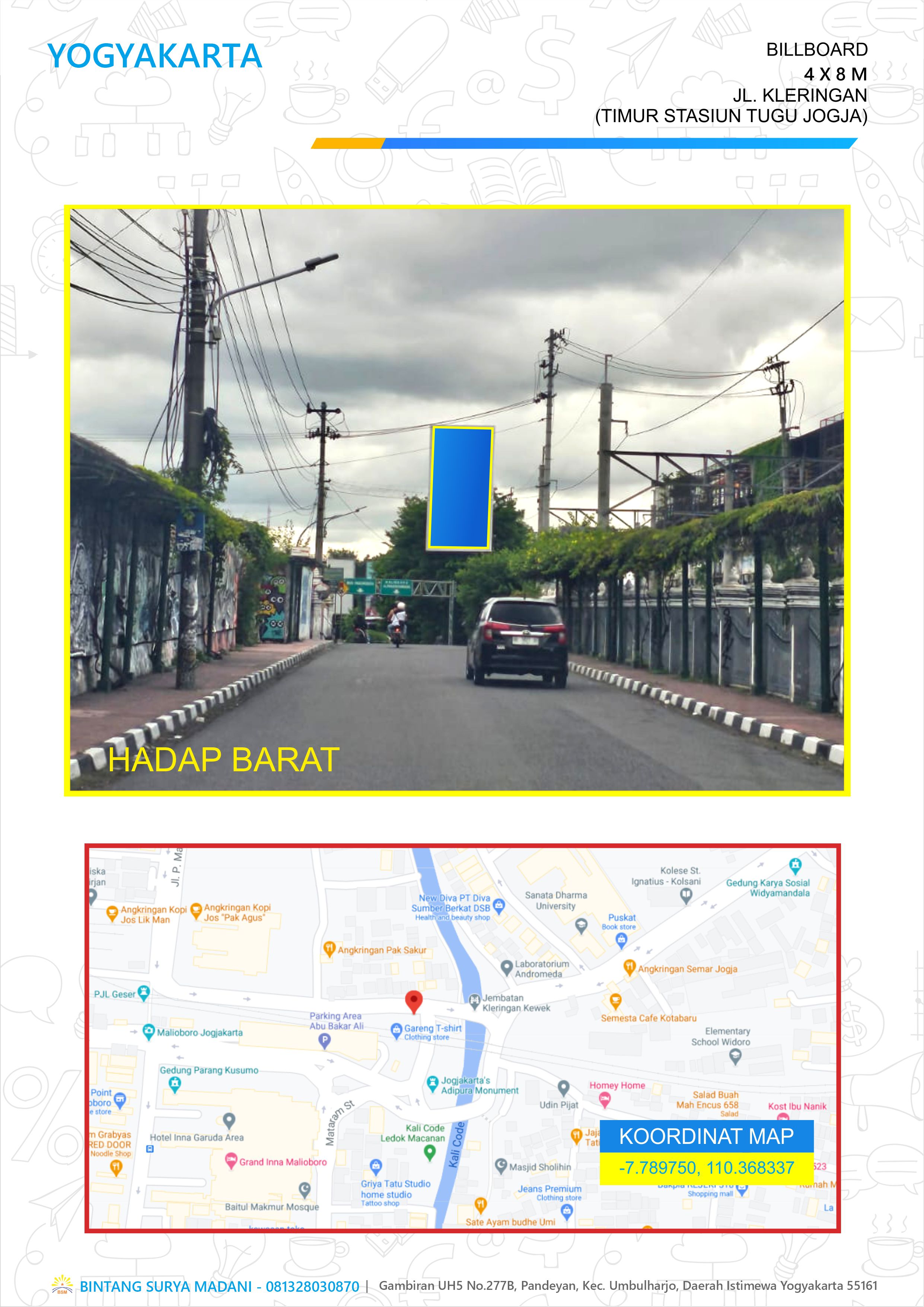 Billboard 4x8m - jl Kleringan, Gondomanan, Sleman